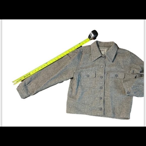 Vintage Aeropostale Compagnie Generale Medium Wool Tweed Blazer Semi Cropped - Picture 5 of 10